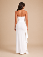 Leontine - Strapless avondjurk met hoge split