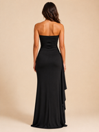 Leontine - Strapless avondjurk met hoge split