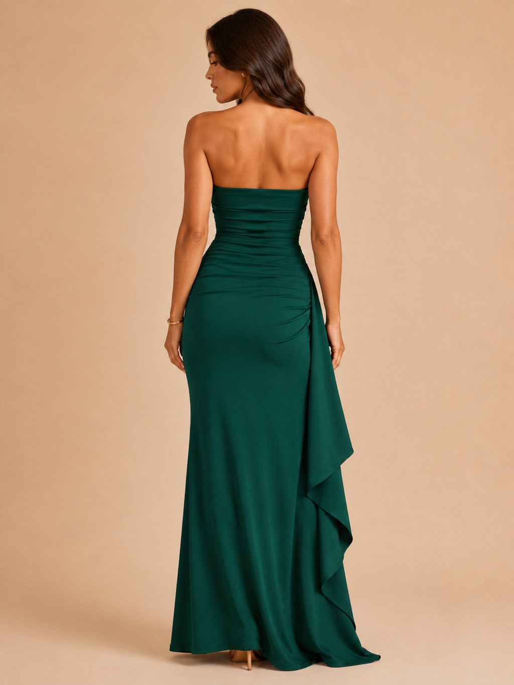 Leontine - Strapless avondjurk met hoge split