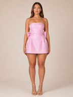 Fayra - Mini-cocktailjurk met off-shoulder halslijn en hoge taille