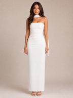 Lorielle - Sjaal Bandeau Maxi-jurk met Nauwsluitende Pasvorm