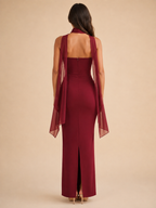 Lorielle - Sjaal Bandeau Maxi-jurk met Nauwsluitende Pasvorm
