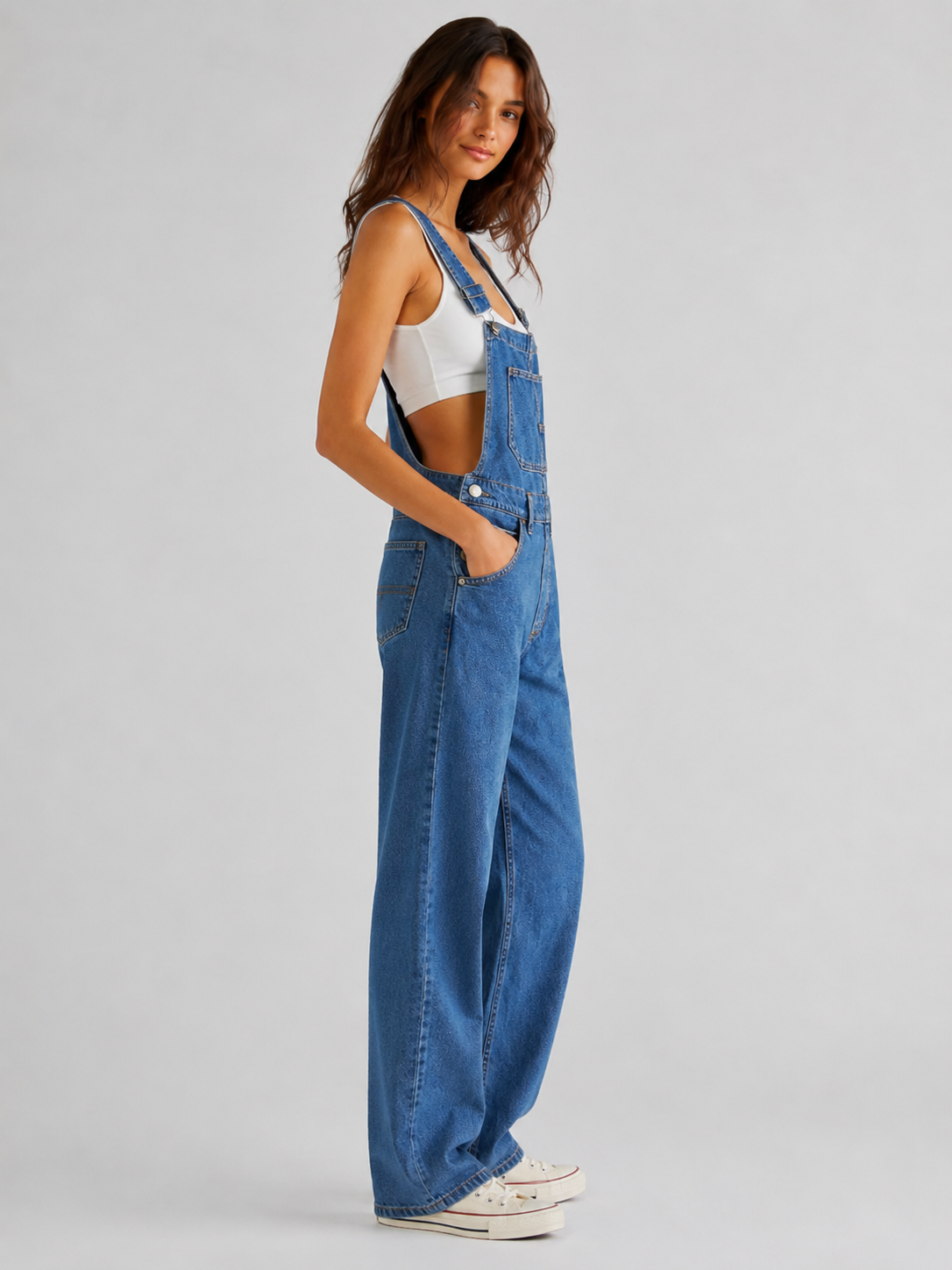 Paz - Dames Denim Tuinbroek Met Verstelbare Schouderbanden
