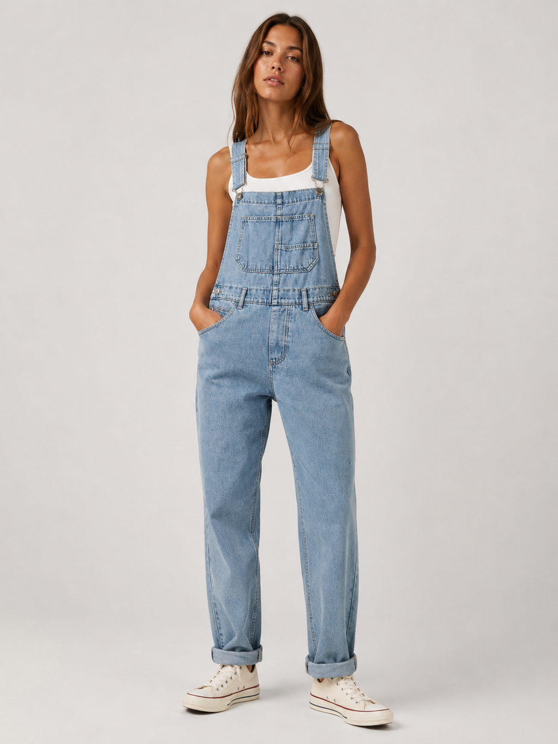 Paz - Dames Denim Tuinbroek Met Verstelbare Schouderbanden