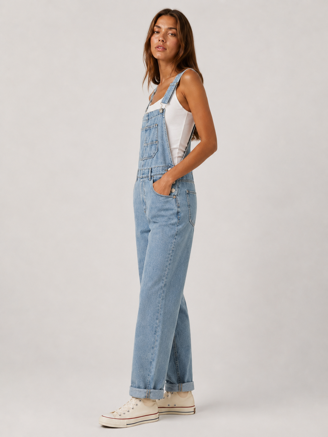 Paz - Dames Denim Tuinbroek Met Verstelbare Schouderbanden