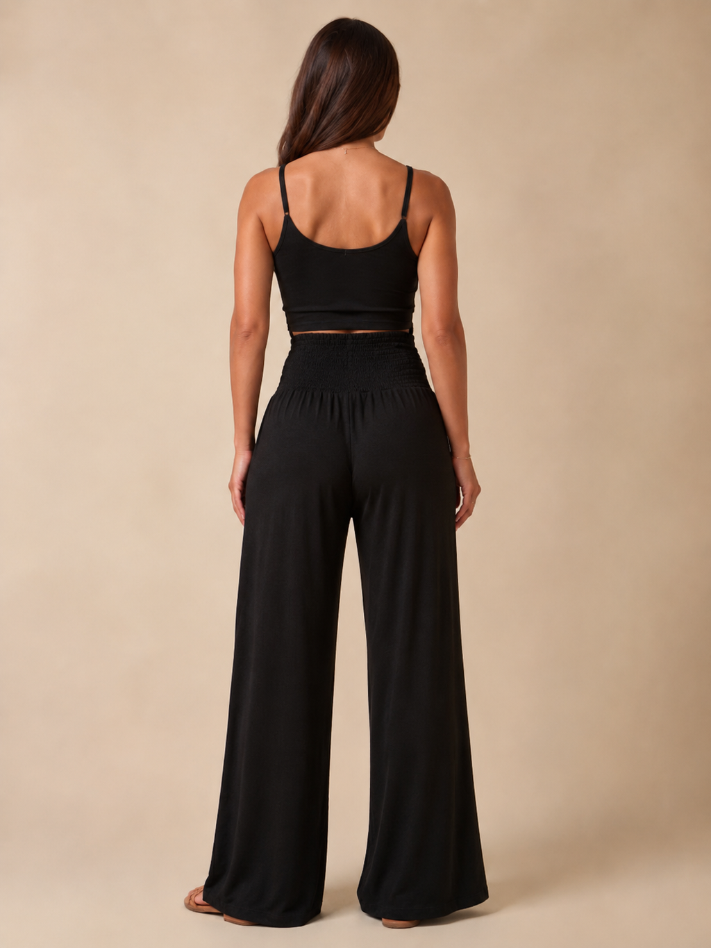 Priscille - Dames Broek Met Hoge Taille En Wijde Pijpen