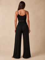 Priscille - Dames Broek Met Hoge Taille En Wijde Pijpen