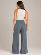 Priscille - Dames Broek Met Hoge Taille En Wijde Pijpen