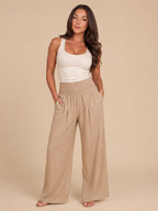 Priscille - Dames Broek Met Hoge Taille En Wijde Pijpen