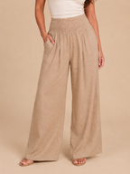 Priscille - Dames Broek Met Hoge Taille En Wijde Pijpen