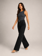 Pernia - Dames High-waist Jeans Met Rechte Pijpen En Glitterdetails