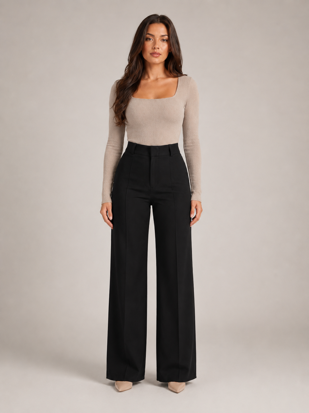 Pierrette - Dames High-waist Pantalon Met Rechte Pijpen