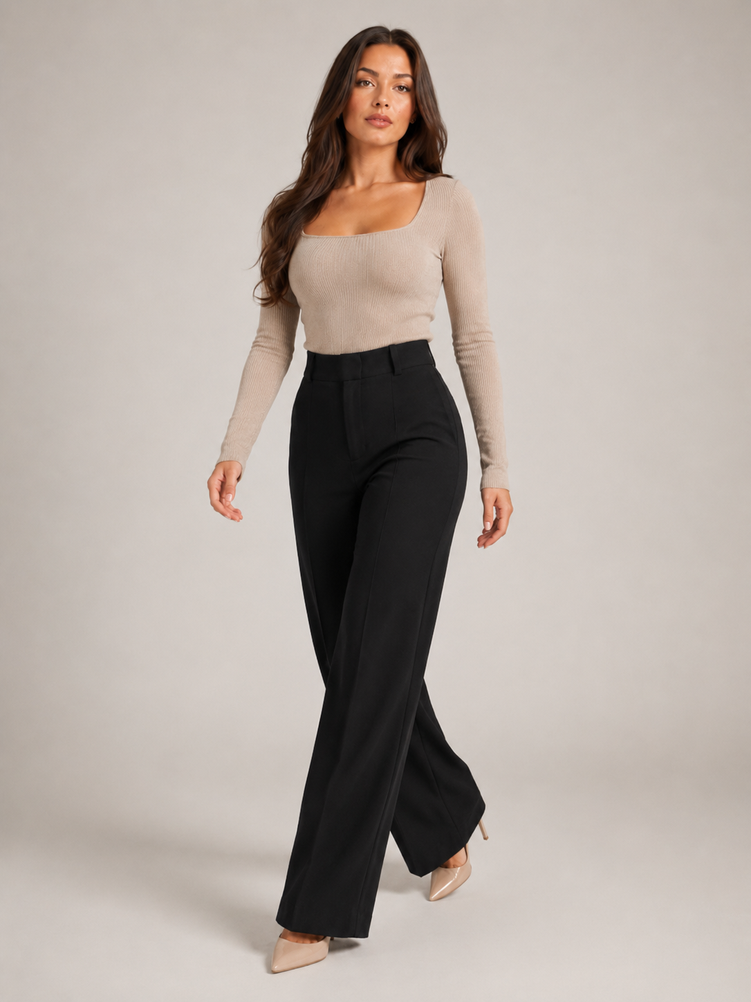 Pierrette - Dames High-waist Pantalon Met Rechte Pijpen
