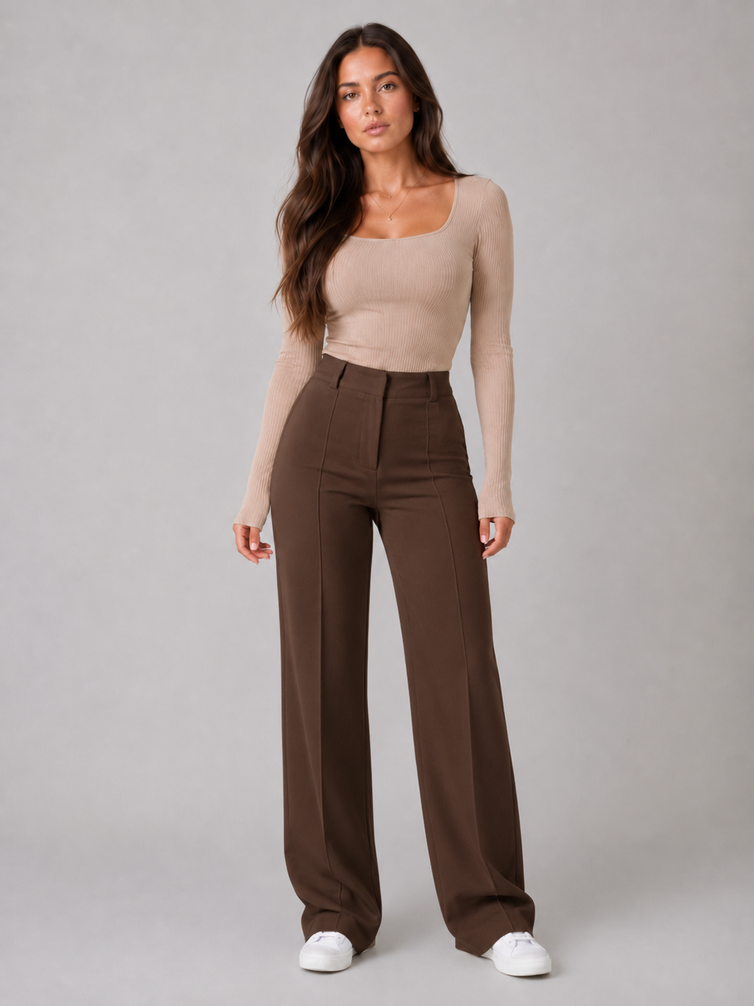Pierrette - Dames High-waist Pantalon Met Rechte Pijpen