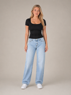Ivara - Slim Fit Dames T-shirt Met U-hals