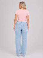 Ivara - Slim Fit Dames T-shirt Met U-hals