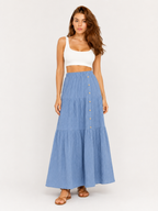 Pandora - Dames Boho Maxi-rok Met Volantlagen En Elastische Taille