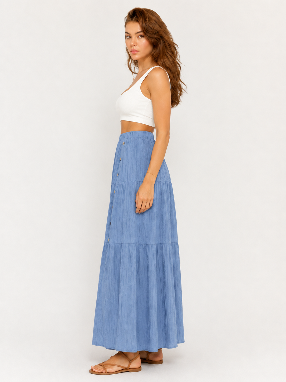 Pandora - Dames Boho Maxi-rok Met Volantlagen En Elastische Taille