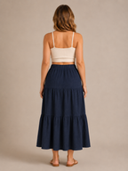 Pandora - Dames Boho Maxi-rok Met Volantlagen En Elastische Taille