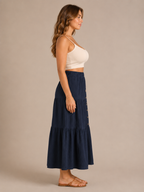 Pandora - Dames Boho Maxi-rok Met Volantlagen En Elastische Taille