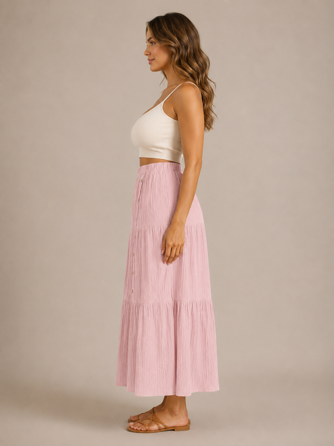 Pandora - Dames Boho Maxi-rok Met Volantlagen En Elastische Taille