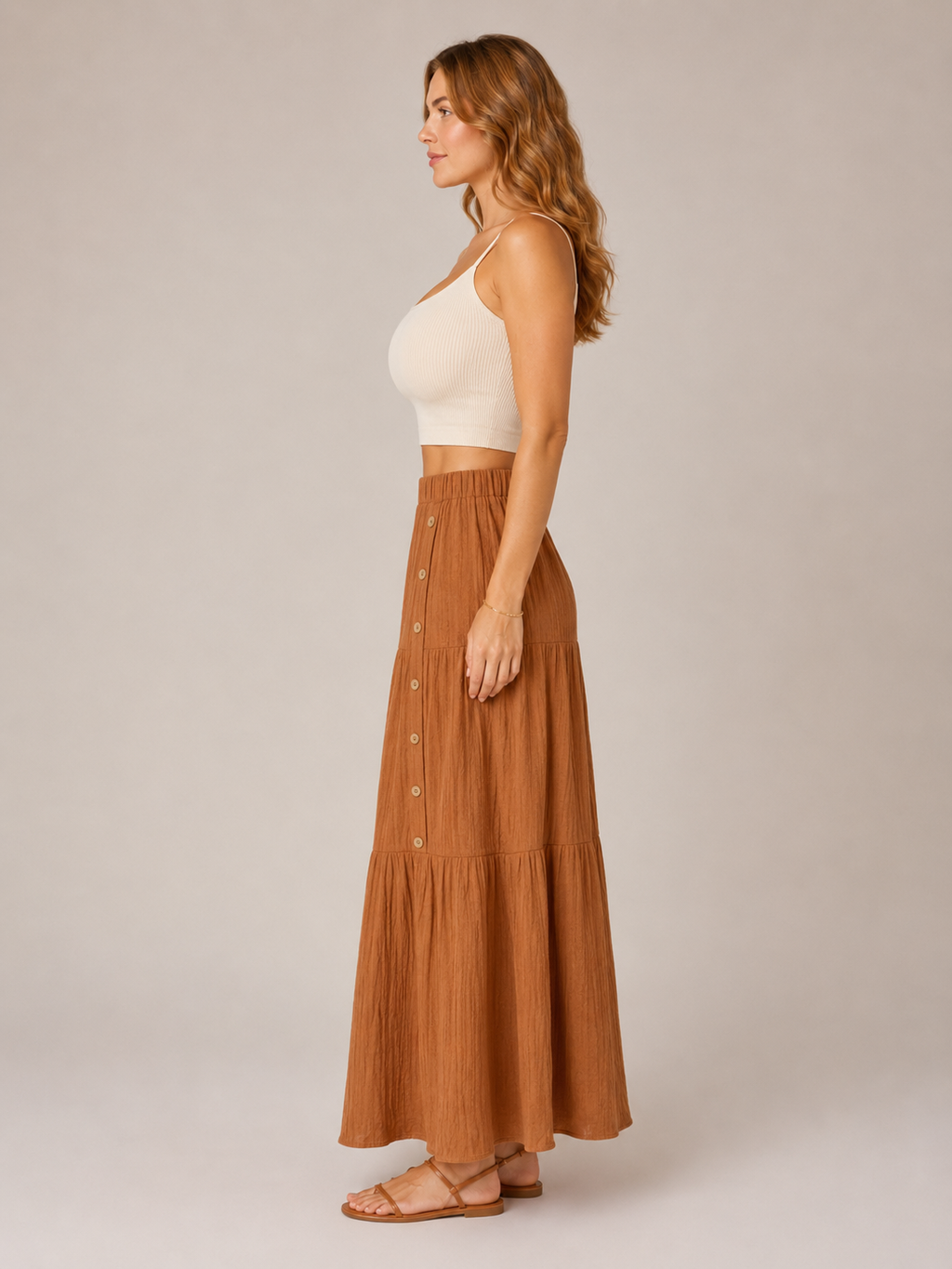 Pandora - Dames Boho Maxi-rok Met Volantlagen En Elastische Taille