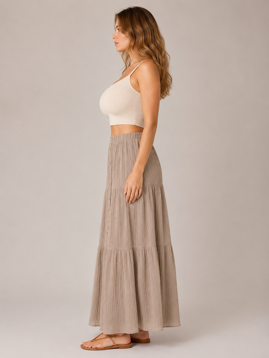 Pandora - Dames Boho Maxi-rok Met Volantlagen En Elastische Taille