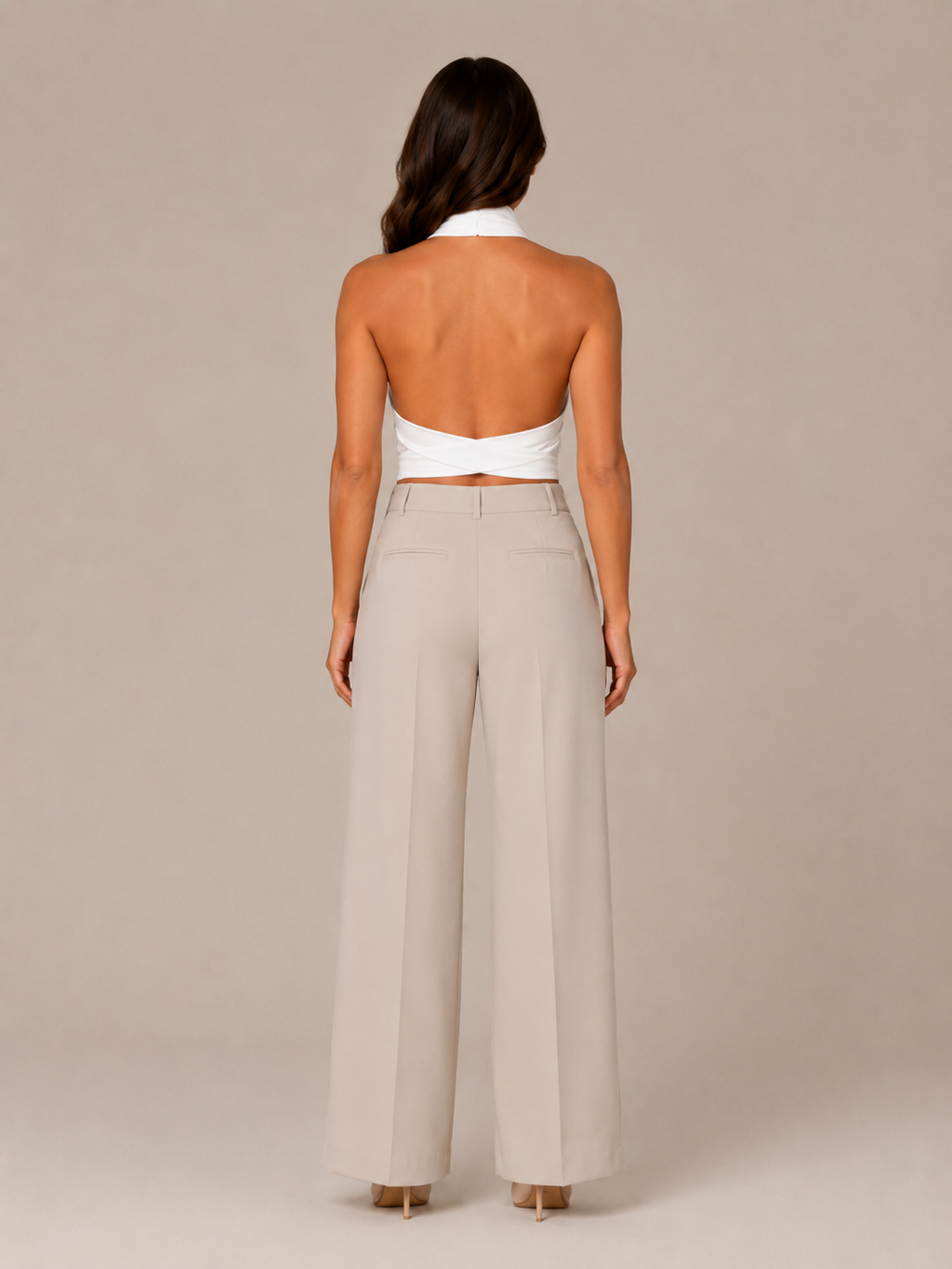 Portia - Dames Halter Crop Top Met Gekruiste Halslijn