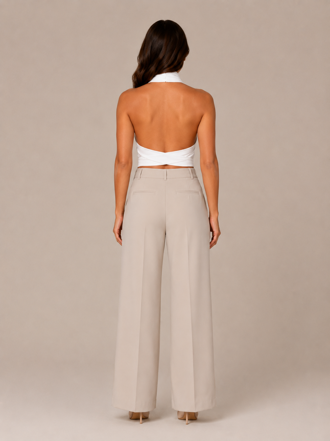 Portia - Dames Halter Crop Top Met Gekruiste Halslijn