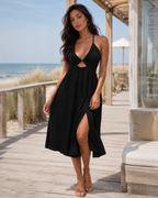 Florenza - Midi-jurk Met Cut-Out En Hoge Split