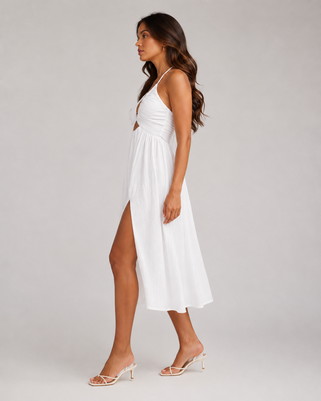 Florenza - Midi-jurk Met Cut-Out En Hoge Split