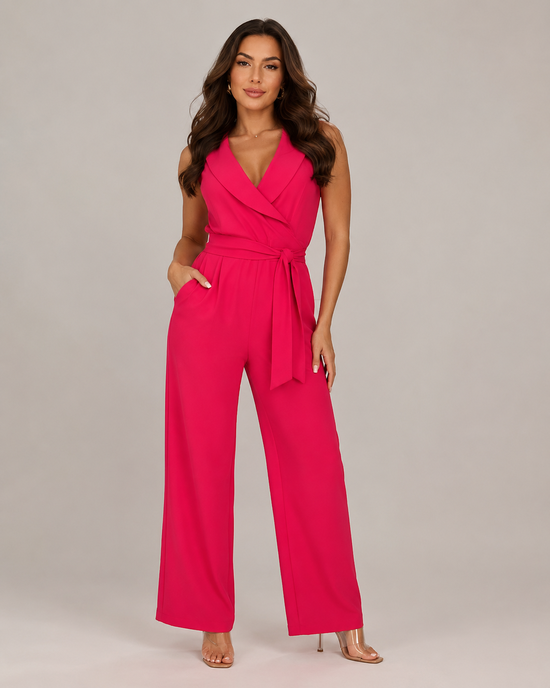 Hélianne - Mouwloze Jumpsuit met Diepe V-hals en Tailleband