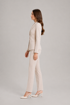 Yolanthe - dames pak met asymmetrische blazer en rechte broek voor kantoor