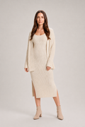 Zaide - dames vest met halterrokpak, gebreide set voor de herfst