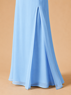 Qelina - Dames halter maxi-jurk met open rug en split