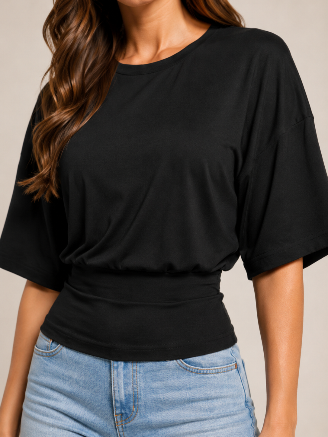 Havira - Dames T-shirt Met Korte Vleermuismouwen