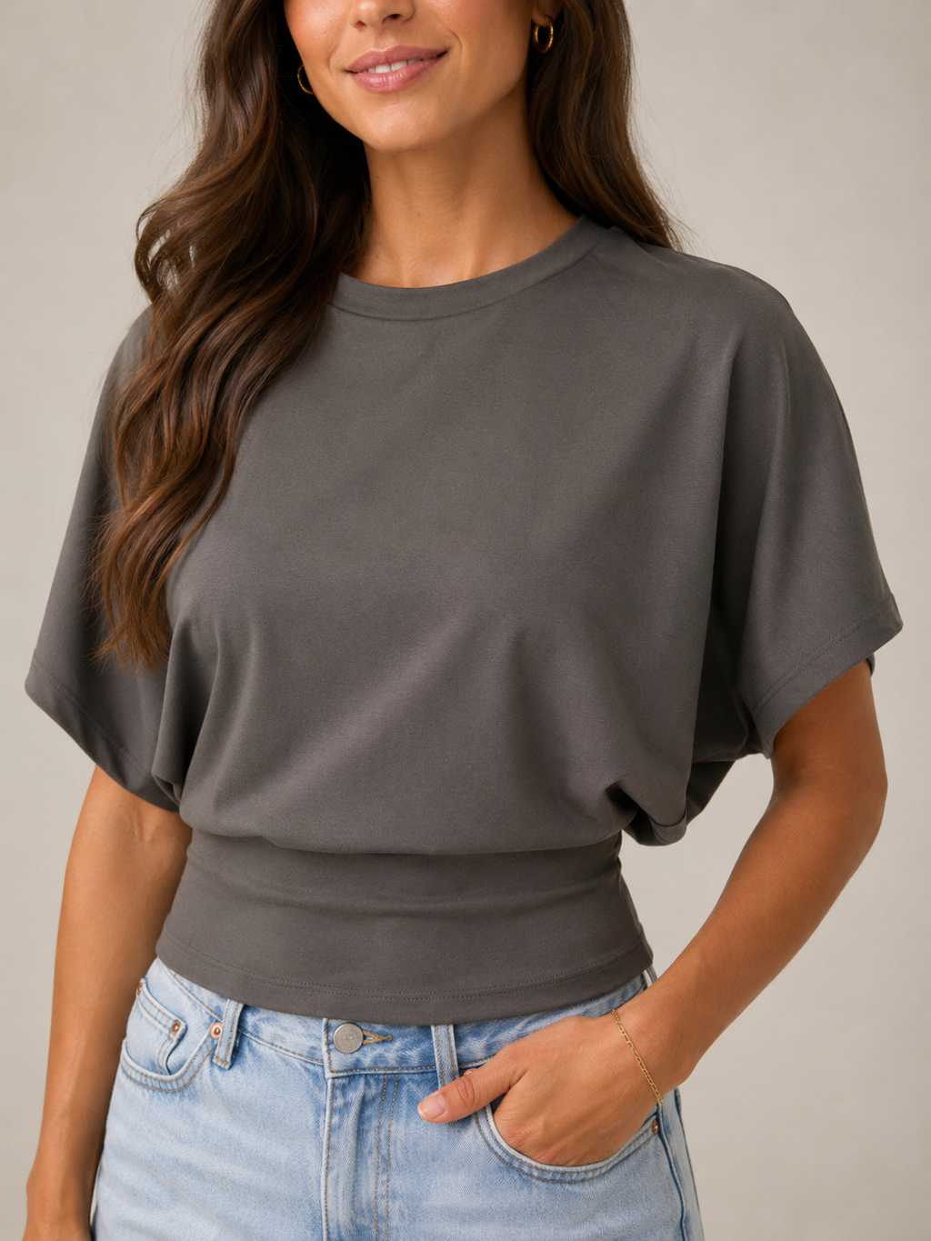 Havira - Dames T-shirt Met Korte Vleermuismouwen