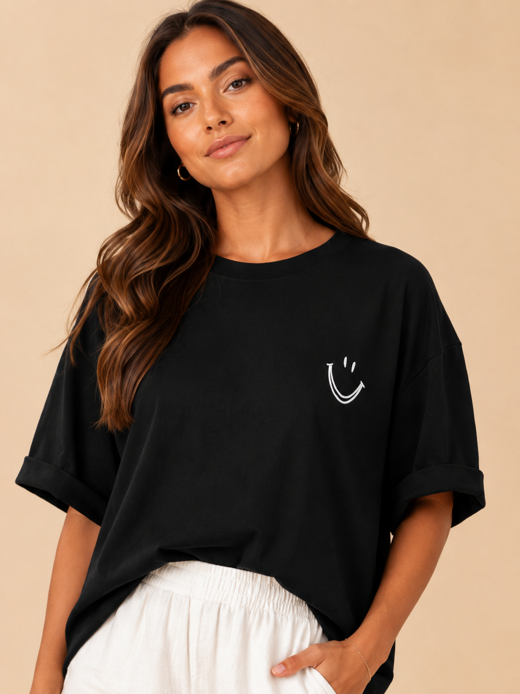 Paloma - Katoenen Dames T-shirt Met Smiley Print