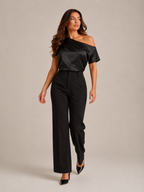 Kylena - Groene Top met Asymmetrische Halslijn