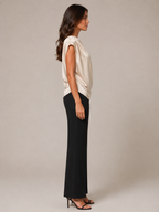 Kylena - Groene Top met Asymmetrische Halslijn