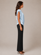 Kylena - Groene Top met Asymmetrische Halslijn