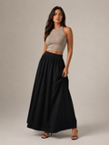 Pavla - Dames Maxi-rok Met Hoge Taille En Plissé-look