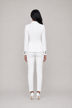 Yolara - dames pak met blazer en rechte broek, getailleerd model