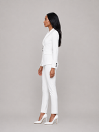 Yolara - dames pak met blazer en rechte broek, getailleerd model