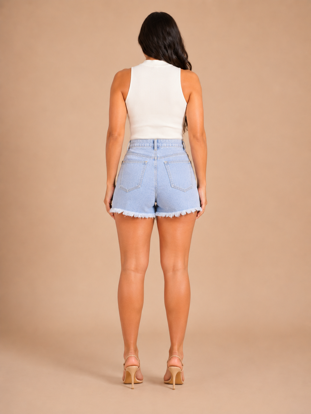 Rosanna - Denim shorts met wijde pasvorm en distressed details
