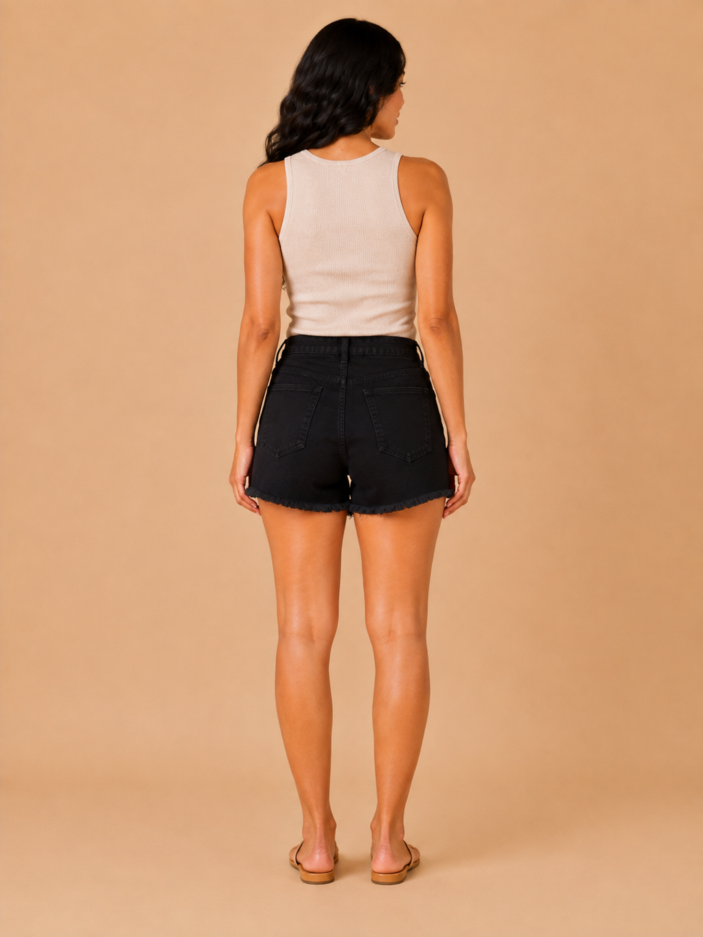 Rosanna - Denim shorts met wijde pasvorm en distressed details