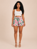 Mia - High-waist shorts met bloemenprint