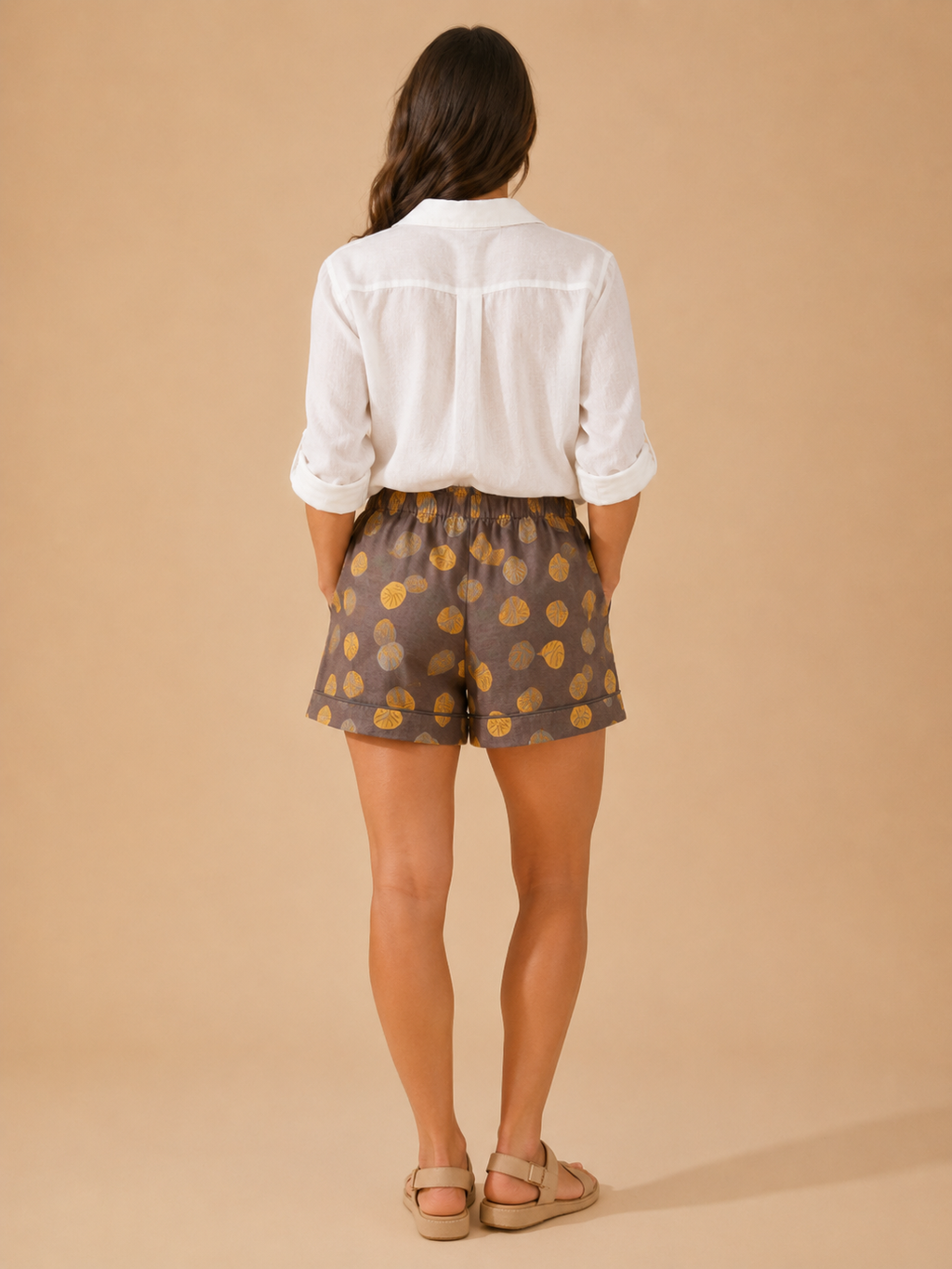 Emma - Katoenen shorts met elastische taille en bloemenprint