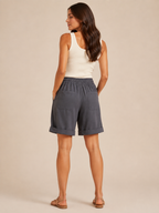 Dorrit - Katoenen shorts met elastische taille en wijde pijpen
