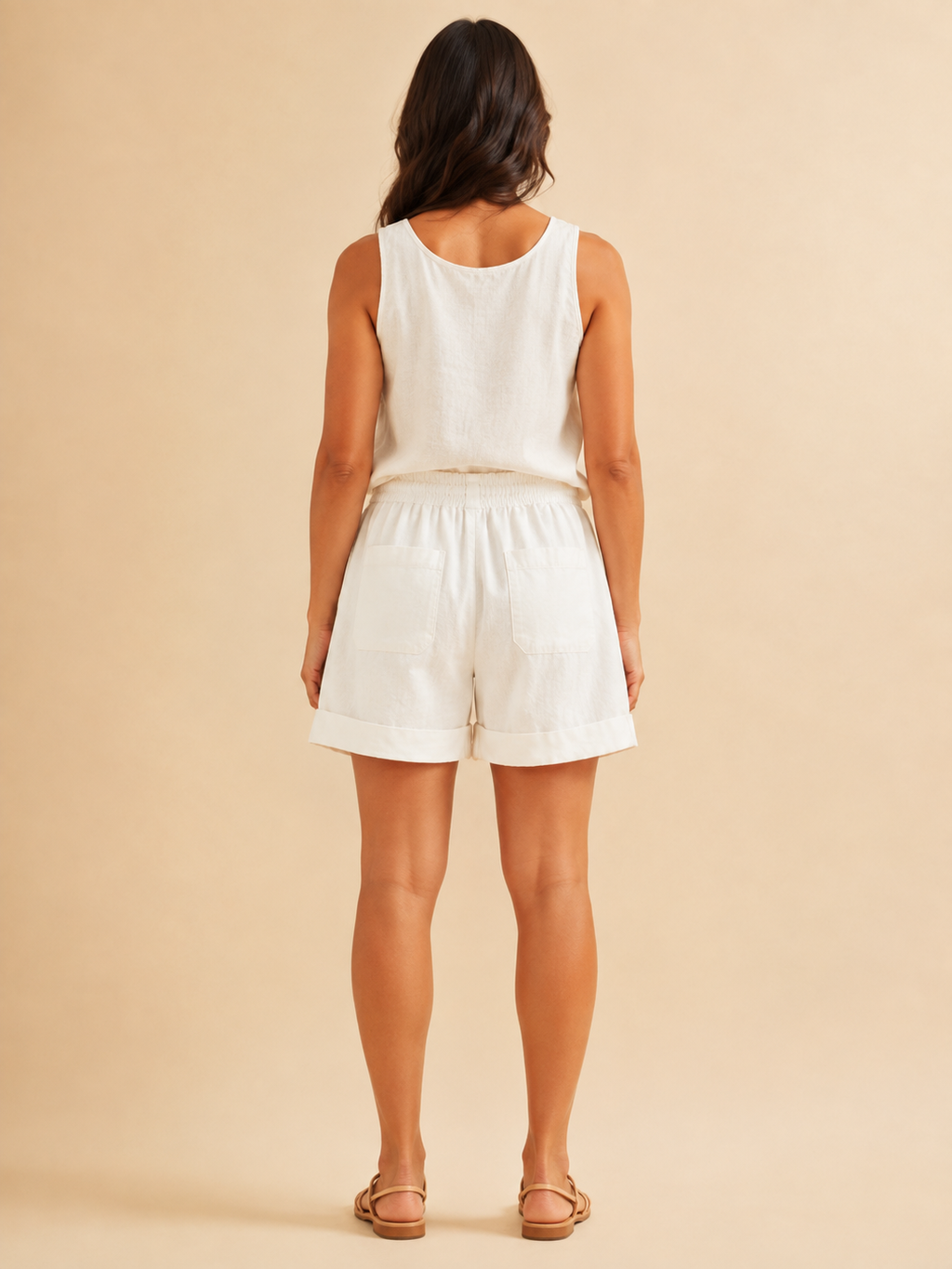 Dorrit - Katoenen shorts met elastische taille en wijde pijpen